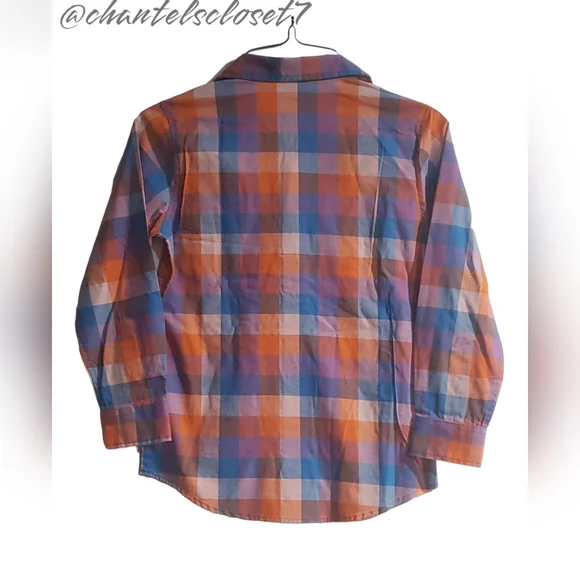 🏷2 For $20!!🏷NWT!! Cat&Jack Brand Plaid Button-Up Long Sleeve Top - Small(6/7) - Picture 5 of 9